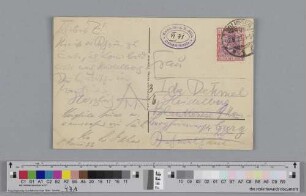 Postkarte an Ida Dehmel
