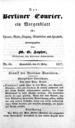 Nr. 40, Sonnabend, den 17. März 1827