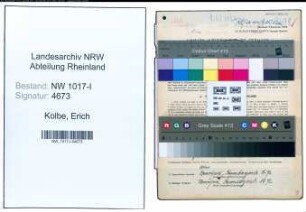 Entnazifizierung Erich Kolbe , geb. 26.12.1904 (Lebensmittelhaendler)