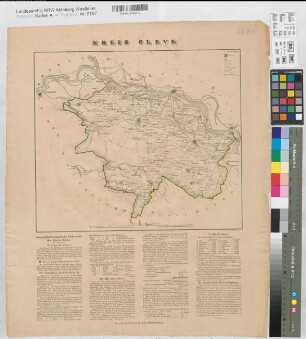Düsseldorf (Reg.Bez.) Kreiskarten Kreis Kleve mit Erläuterung um 1833 1 : 100 000 35 x 40 Lithographie: Severin, Düsseldorf J. H. Funcke, Buchhandlung, Krefeld Regierung Arnsberg