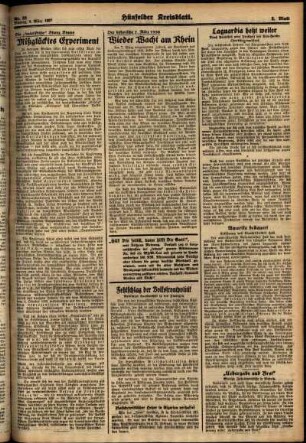 Zweite Ausgabe vom Montag, den 08. März 1937.