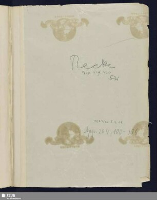 Nr. 100-106. Recke, Elisa von der