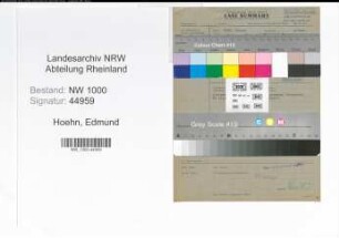 Entnazifizierung Edmund Hoehn, geb. 04.05.1913 (Finanz-Angestellter)