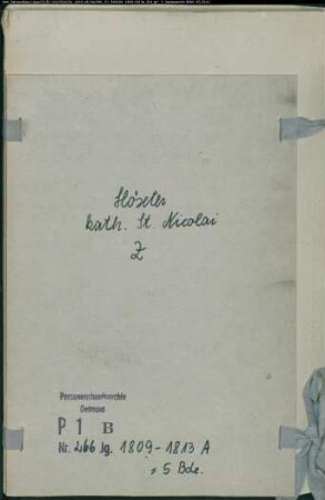 Zivilstandsregister der katholischen Gemeinde Höxter St. Nikolai, Kreis Höxter (A 1808-1813). (Gemeinde: Katholische Gemeinde Höxter St. Nikolai)