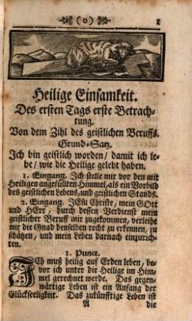 Himmlische Einsamkeit Gott-geheiligter Ordens-Personen, Auf besondere Hochschätzung ihres Beruffs, und eiffrige Begierd zur Geistlichen Vollkommenheit Abzihlend und eingerichtet