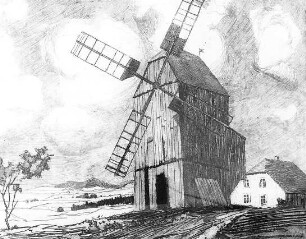 Niedercunnersdorf-Ottenhain. Bockmühle, Bild eines Löbauer Kunstmalers (Besitz von Erna Hügel, Ottenhain)