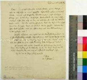 Brief des Literatur- und Sprachwissenschaftlers Wilhelm Grimm an unbekannt als Anlage zum Versand von zwei Bildkupfern zu Märchen mit dem Auftrag, sie zu einem geschickten Kupferdrucker zu bringen, sowie Anmerkungen zu Buchkorrekturen