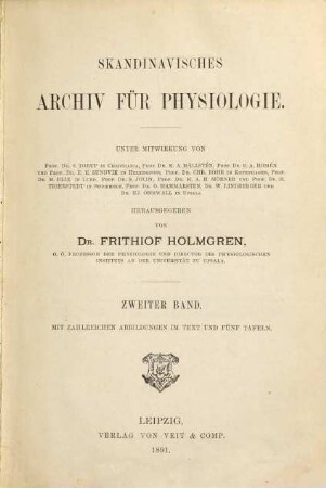 Skandinavisches Archiv für Physiologie. 2. 1891