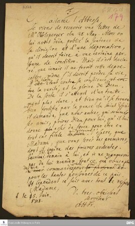 Brief von August Hermann Francke an [Elisabeth Ernestine Antoinette von Sachsen-Meiningen].