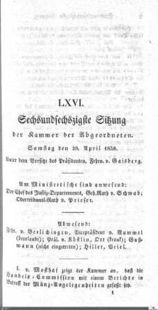 66. Sitzung, Stuttgart, 28.4.1838