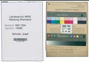 Entnazifizierung Josef Schroer , geb. 06.07.1911 (Postschaffner)