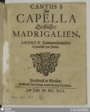 Cantus I zur Capella