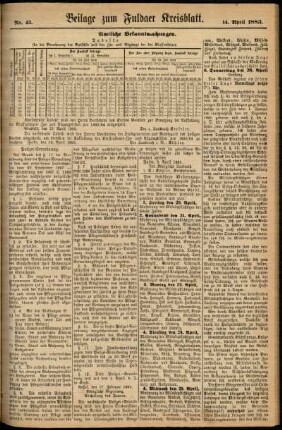 Zweite Ausgabe vom Samstag, den 14. April 1883.