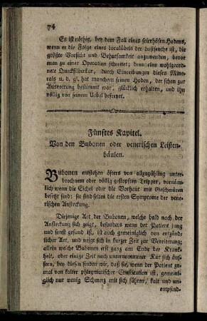 Fünftes Kapitel. Von den Bubonen oder venerischen Leistenbäulen.