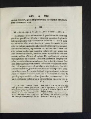 §. III. De Charactere Academiarvm Ecclesiastico.