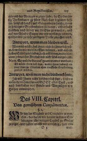 Das VIII. Capitel. Von gemischten Complimenten.