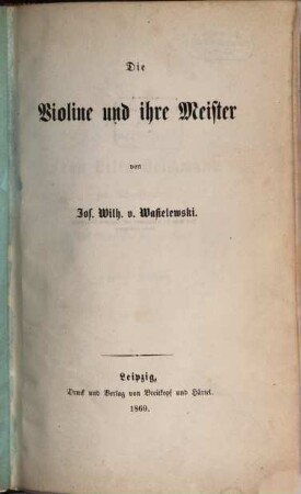 Die Violine und ihre Meister