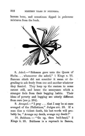 34. CLUBS, STONE ADZE, BOW AND ARROWS
