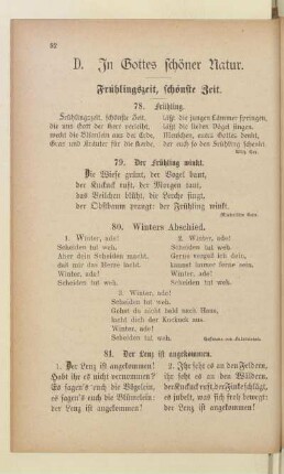 D. In Gottes schöner Natur