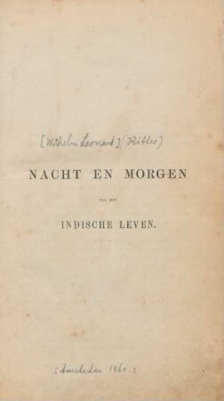 1: Nacht en morgen uit het Indische leven