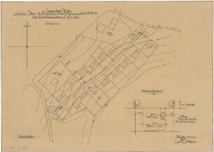 Gsaenger, Gustav; Moosburg - Langenbach (Bayern); Bebauungspläne - Baulinienplan auf Hörhammer-Gelände, Plan Nr. 370 nach Bebauungsvorschlag von 18.9.1952 (Lageplan)