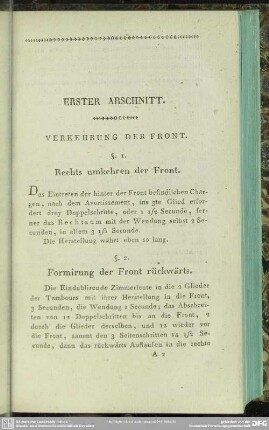 Erster Abschnitt. Verkehrung der Front