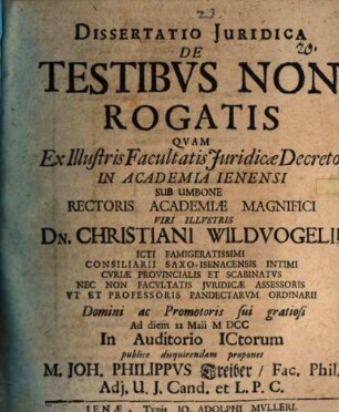 Diss. iur. de testibus non rogatis