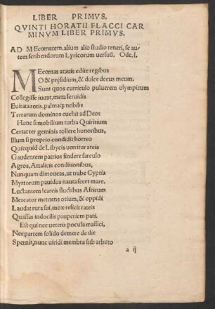 Quinti Horatii Flacci Carminum Liber Primus.