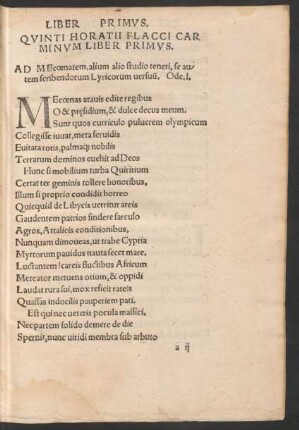 Quinti Horatii Flacci Carminum Liber Primus.