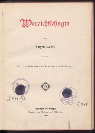 Wereschtschagin : mit 77 Abbildungen nach Gemälden und Zeichnungen