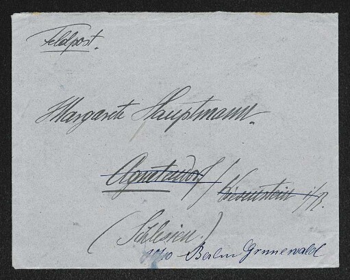 Brief von Fritz von Unruh an Margarete Hauptmann