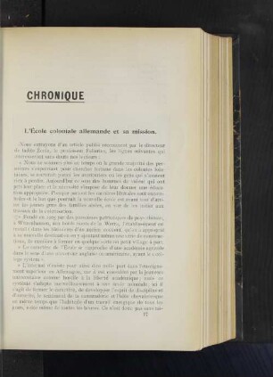 L´école coloniale allemande et sa mission.