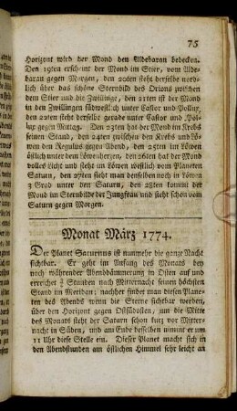 Monat März 1774.