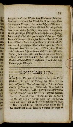 Monat März 1774.