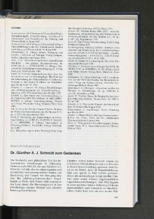 Dr. Günther A. J. Schmidt zum Gedenken