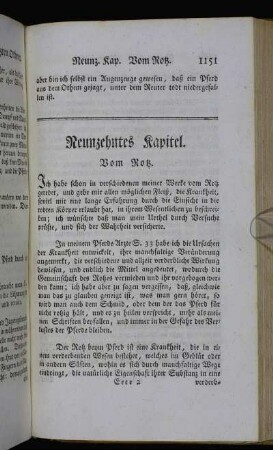 Neunzehntes Kapitel. Vom Rotz. - Zwanzigstes Kapitel. Von Fiebern überhaupt.