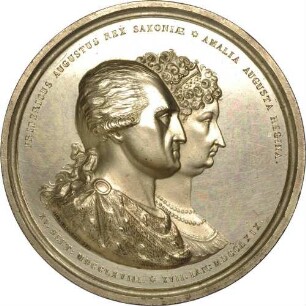 König Friedrich August I. - 50-jähriges Regierungsjubiläum und Goldene Hochzeit mit Königin Maria Amalie Auguste