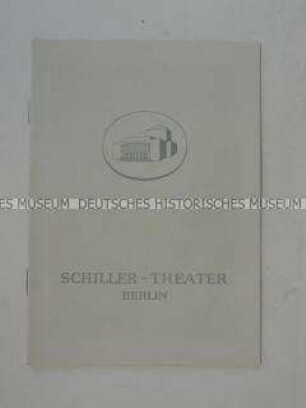 Programm des "Schiller-Theater" in Berlin zur Aufführung von "Das Dunkel ist licht genug" von Christopher Fry