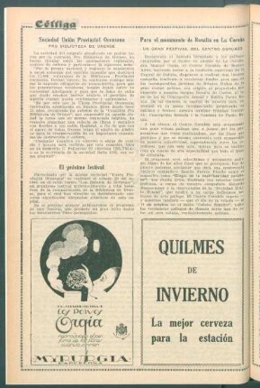 Para el monumento de Rosalía en La Coruña : Un gran festival del Centro Coruñés