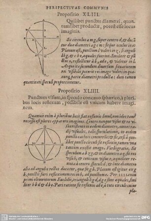 Propositio XLIII. Quilibet punctus diametri, quantum libet productae, potest esse locus imaginis.