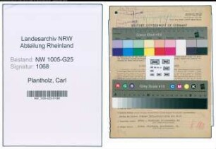 Entnazifizierung Carl Plantholz , geb. 06.03.1887 (Filialleiter)