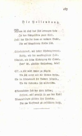 Die Vollendung.