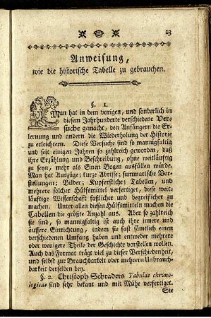 Anweisung, wie die historische Tabelle zu gebrauchen