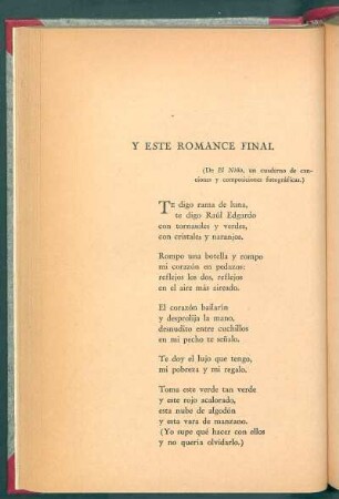 Y este romance final