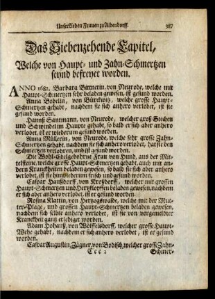 Das Siebenzehende Capitel ...