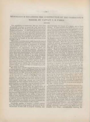 [VIII.] Memorandum regarding the construction of the Combaconum bridge, by Captain C. E. Faber
