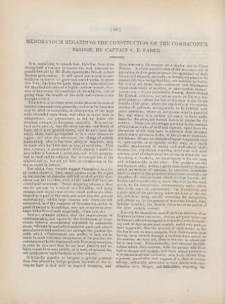 [VIII.] Memorandum regarding the construction of the Combaconum bridge, by Captain C. E. Faber