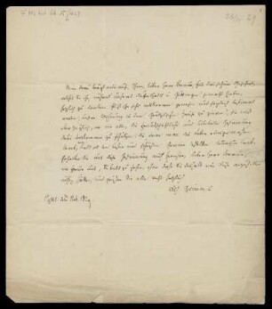 Brief von Wilhelm Grimm an Emil Braun