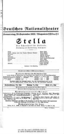 Stella Ein Schauspiel für Liebende