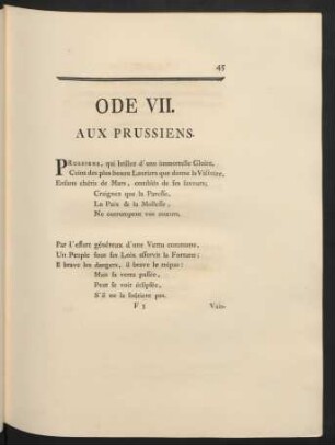 Ode VII. Aux Prussiens.